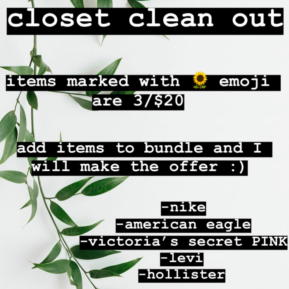 closet cleanout sale :) limited time only!